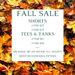 SHORTS AND TEES SALE!